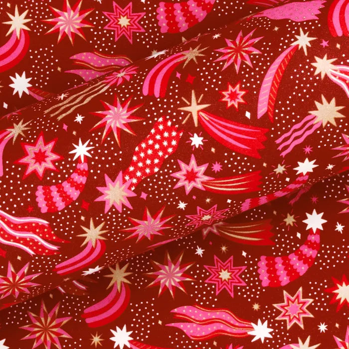 COSMIC WRAPPING PAPER: SCARLET RED/10M