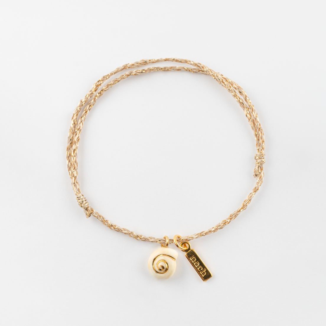 NACH SHELL GOLD ROPE CHARM BRACELET