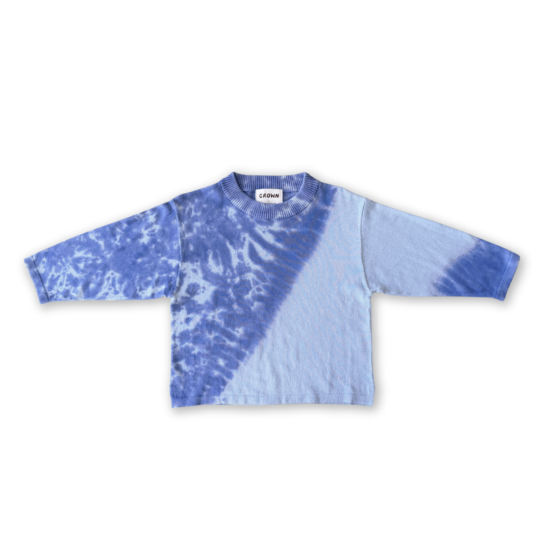 Grown Organic Knitted Tie Dye LS Tee Pacific front