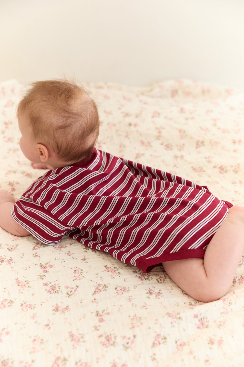 JUNI Jnr Riley T-Shirt Romper Cherry Stripe - kids romper