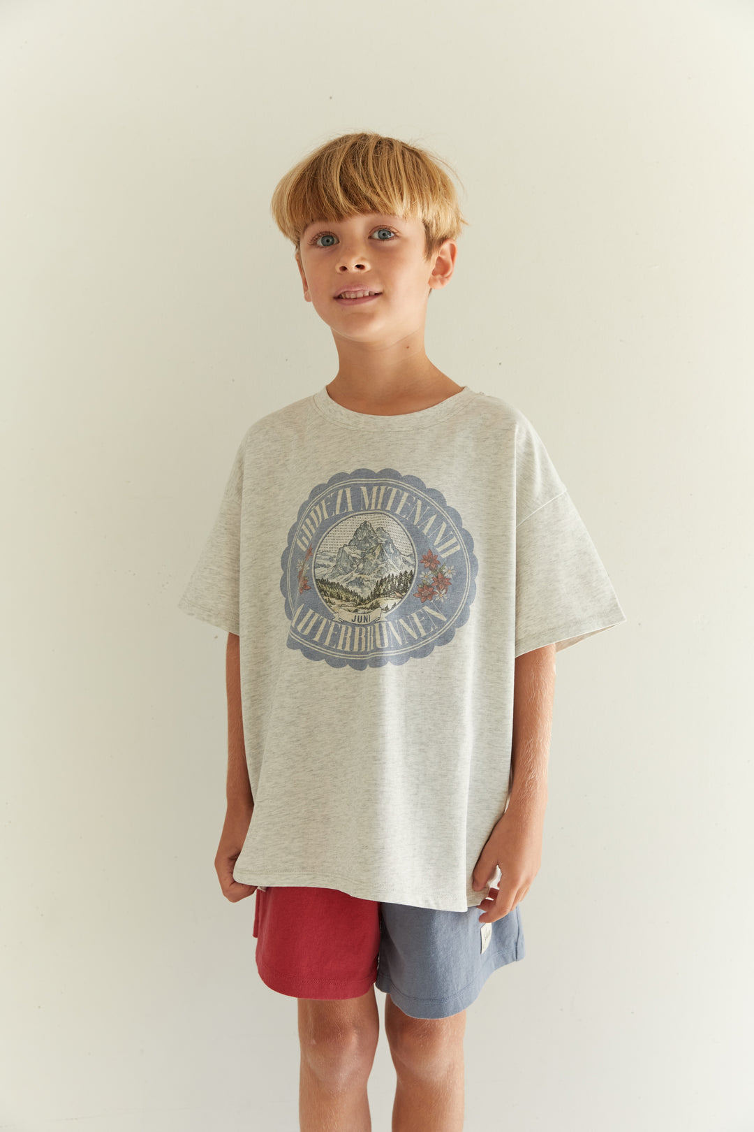 Juni Jnr Rayne Short Paprika/Denim Blue - kids shorts