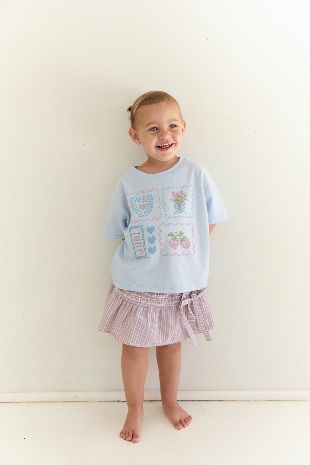 Juni Jnr Annika Skirt Rosa Stripe - kids skirt