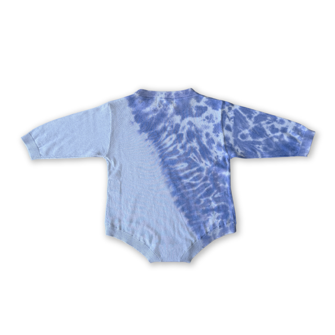 Grown Organic Tie Dye Knit Romper Pacific back