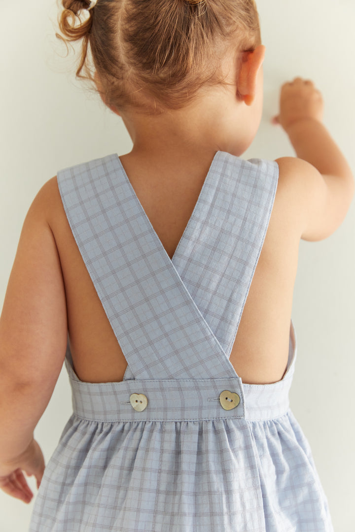 Juni Jnr Coco Dress Sky Gingham - kids dress