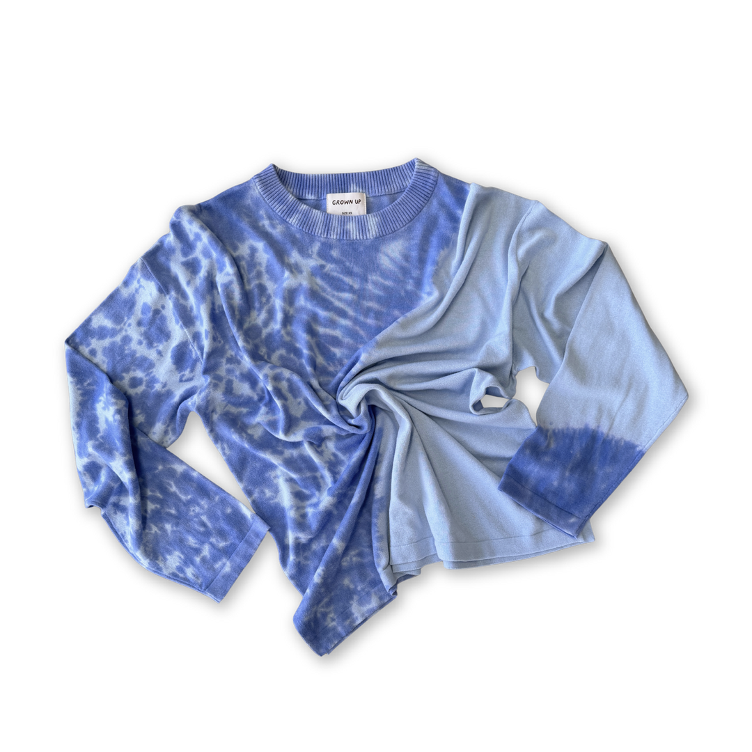 Grown Ladies Organic Knitted Tie Dye LS Tee Pacific
