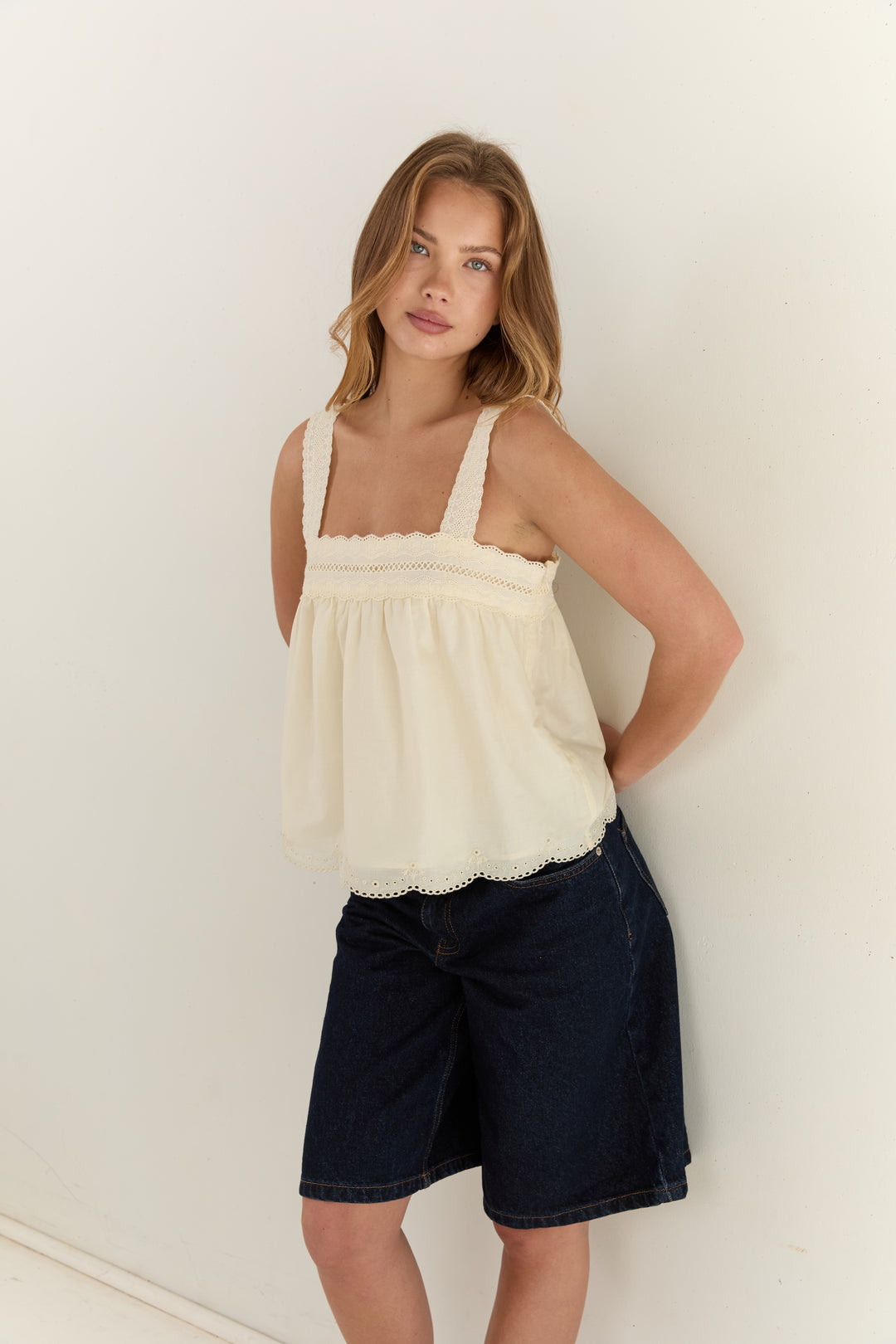Juni Womens Francesca Cami Soft Daffodil - womens cami top