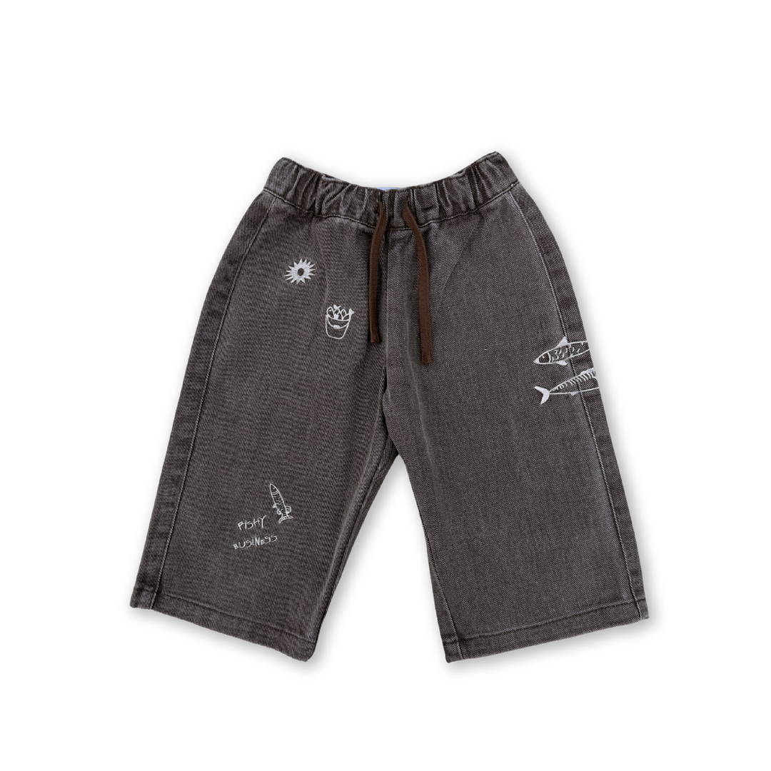 Grown Fishy Business Denim Jeans Ash front