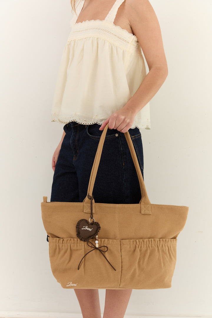 Juni The Daily Tote Tan - womens tote bag