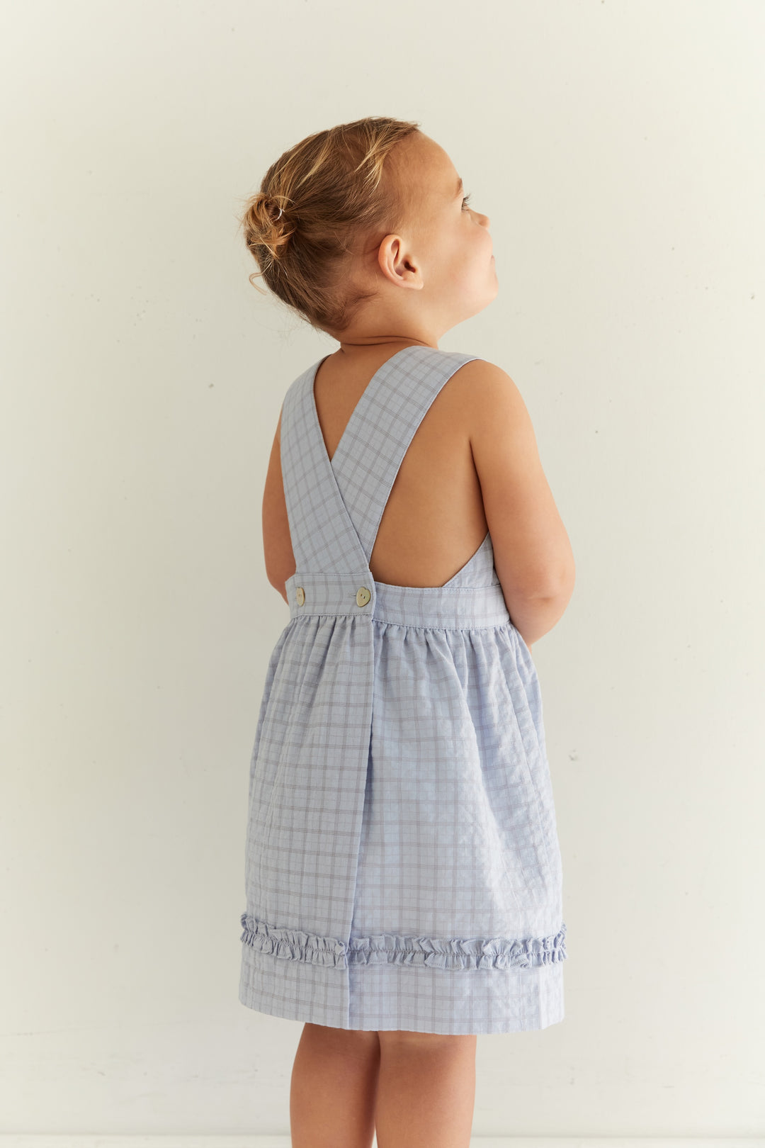 Juni Jnr Coco Dress Sky Gingham - kids dress