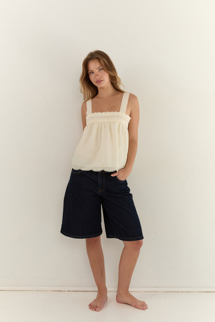 Juni Womens Francesca Cami Soft Daffodil - womens cami top