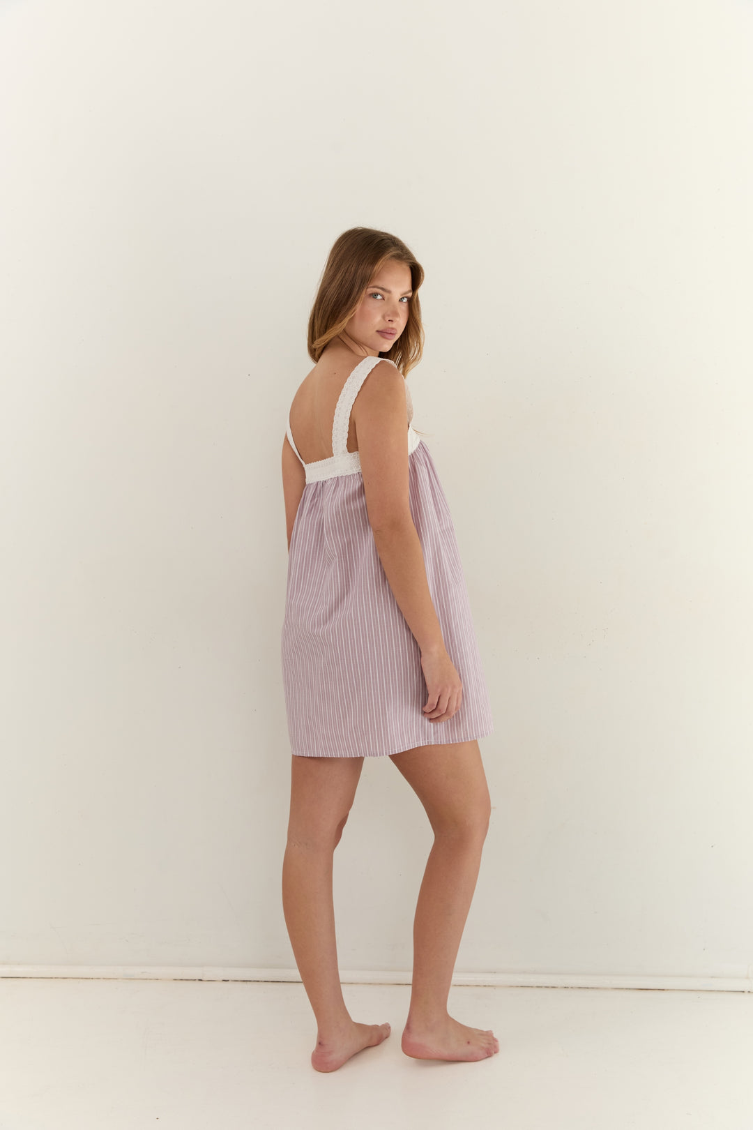 Juni Womens Valerie Mini Dress Rosa Stripe - womens mini dress