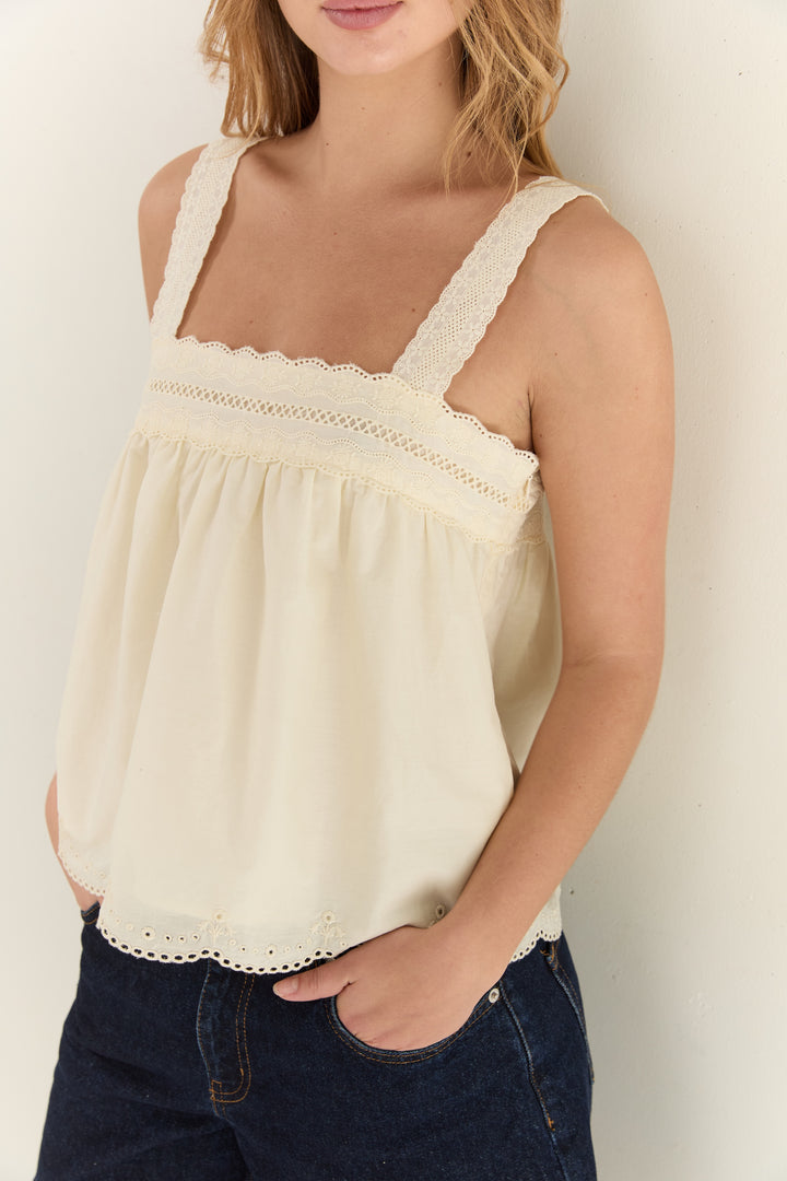 Juni Womens Francesca Cami Soft Daffodil - womens cami top