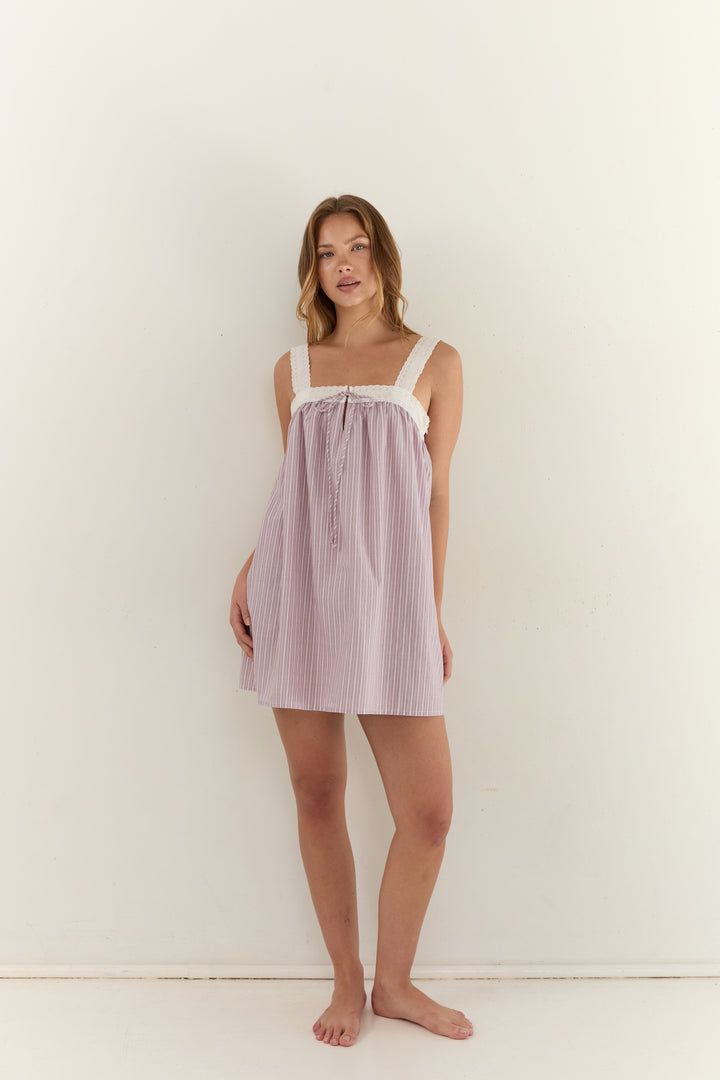 Juni Womens Valerie Mini Dress Rosa Stripe - womens mini dress