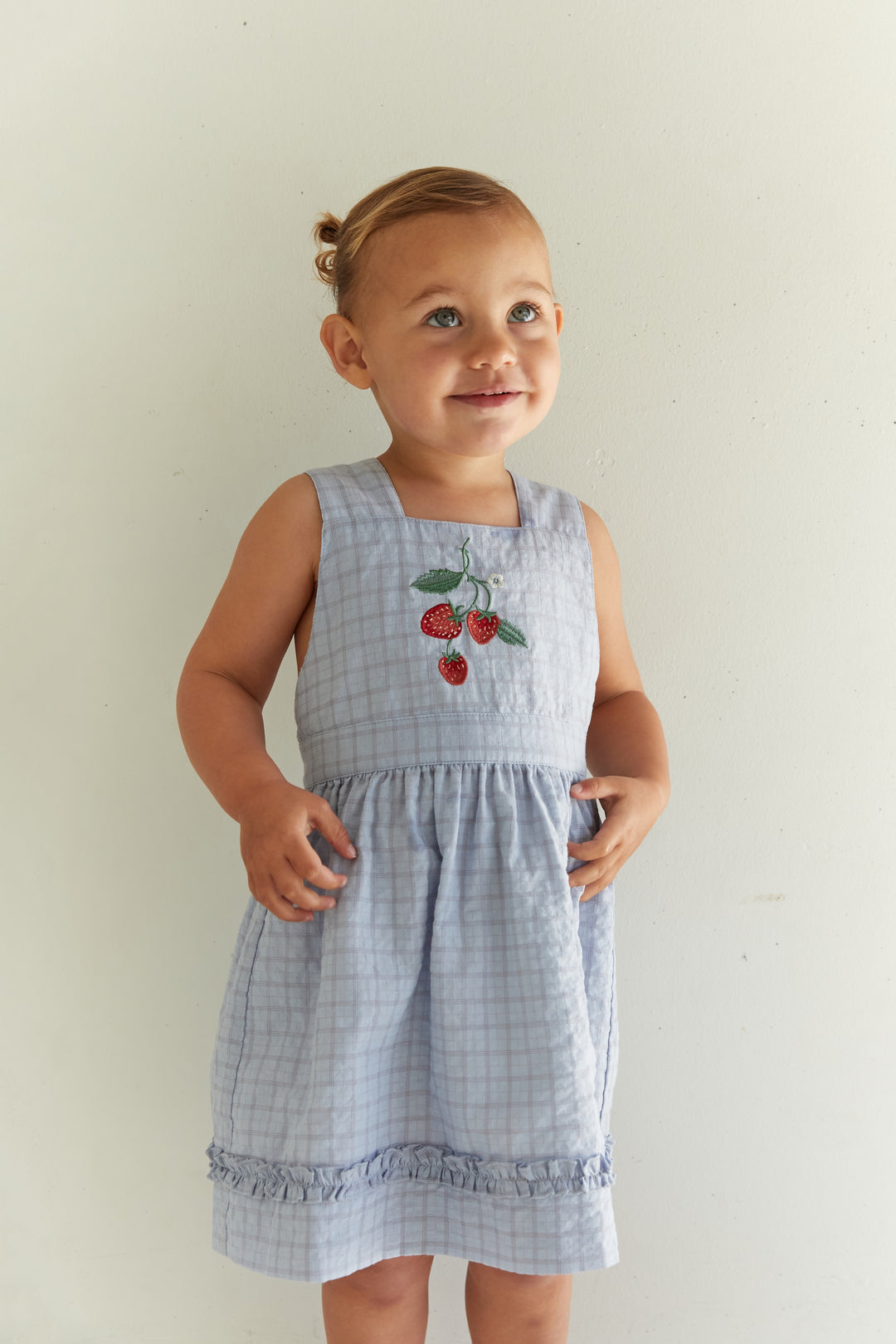 Juni Jnr Coco Dress Sky Gingham - kids dress