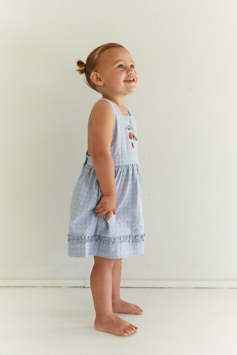 Juni Jnr Coco Dress Sky Gingham - kids dress