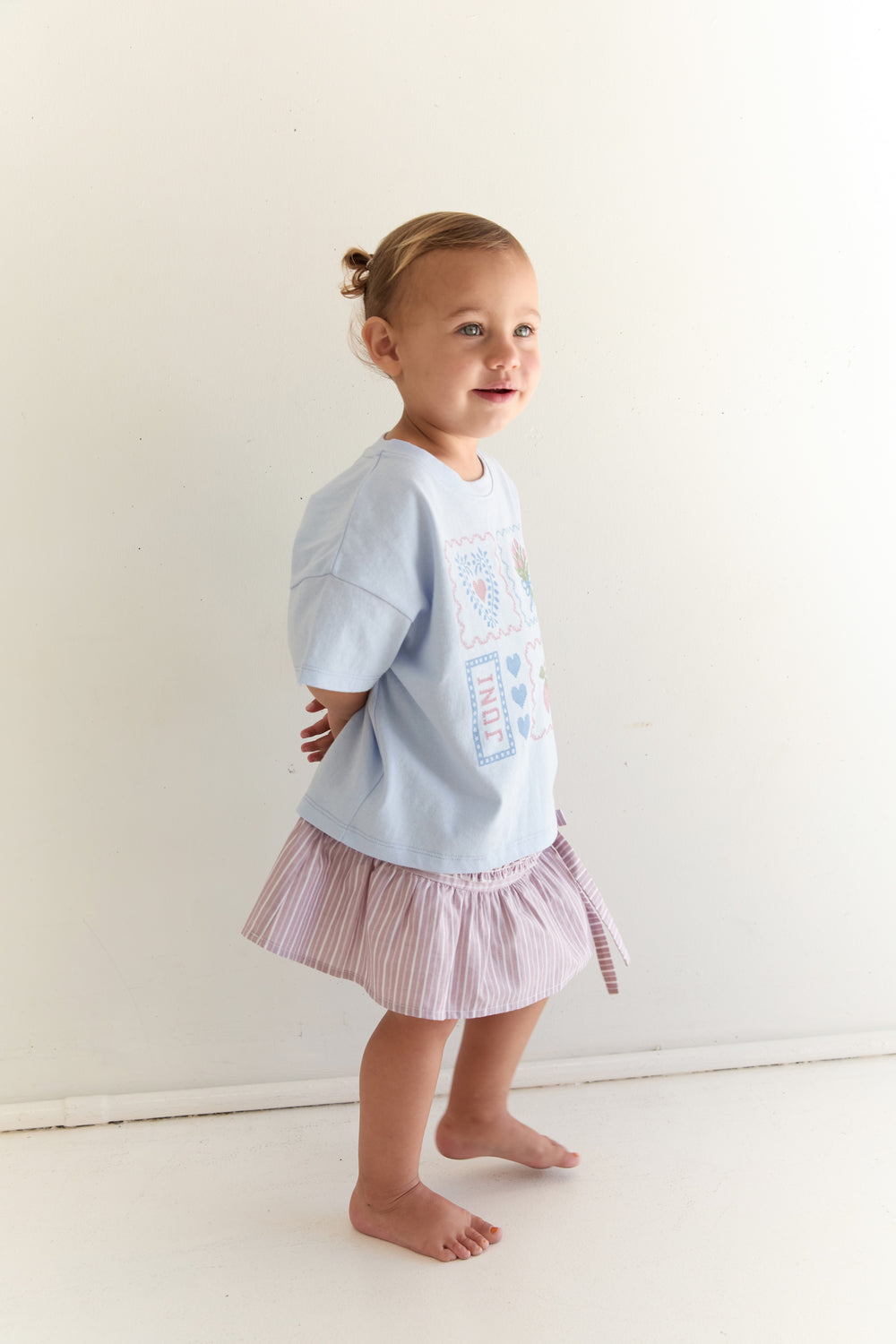 Juni Jnr Annika Skirt Rosa Stripe - kids skirt