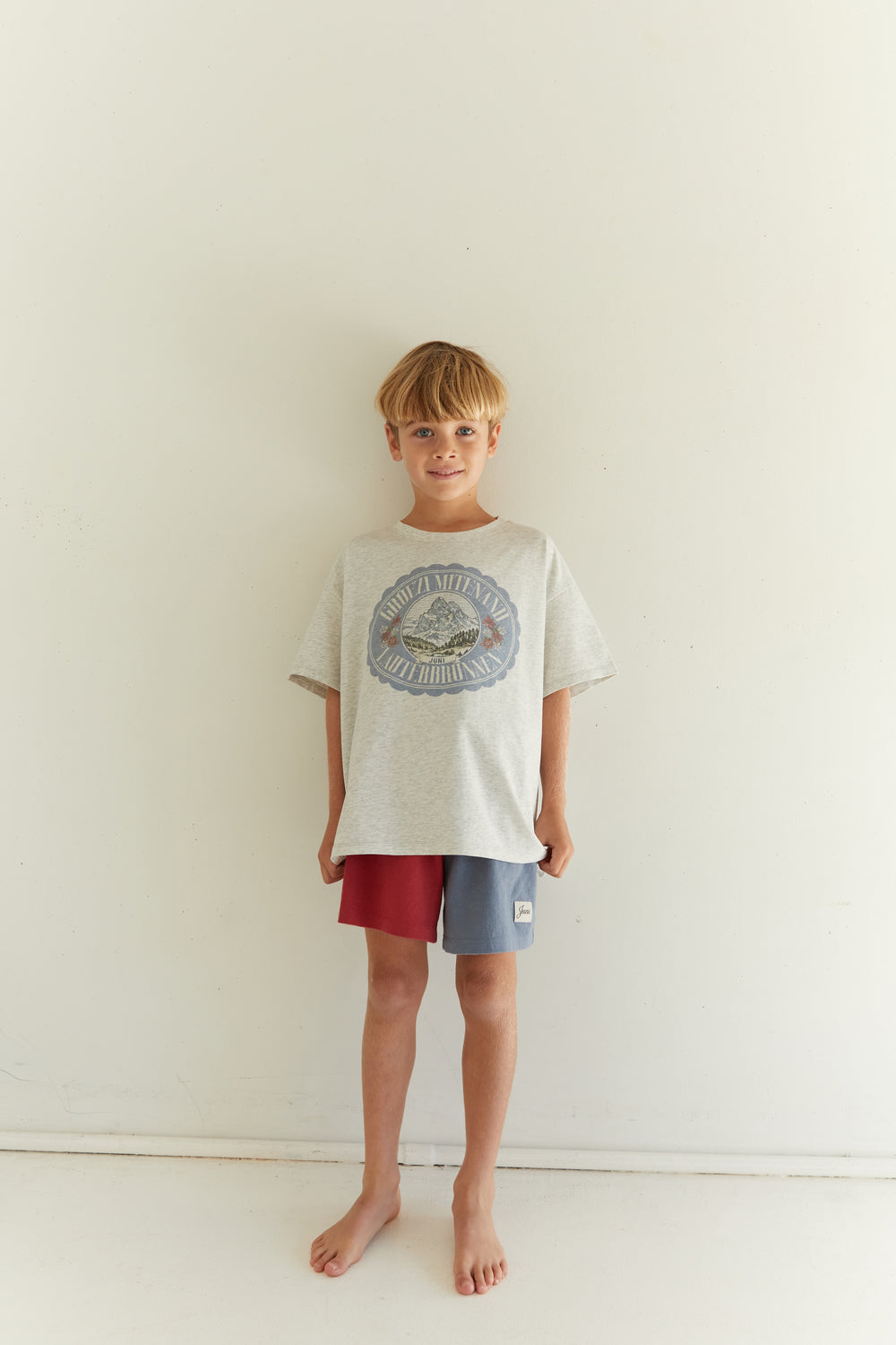 Juni Jnr Rayne Short Paprika/Denim Blue - kids shorts