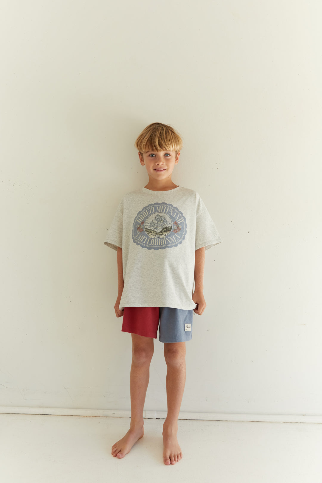 Juni Jnr Rayne Short Paprika/Denim Blue - kids shorts