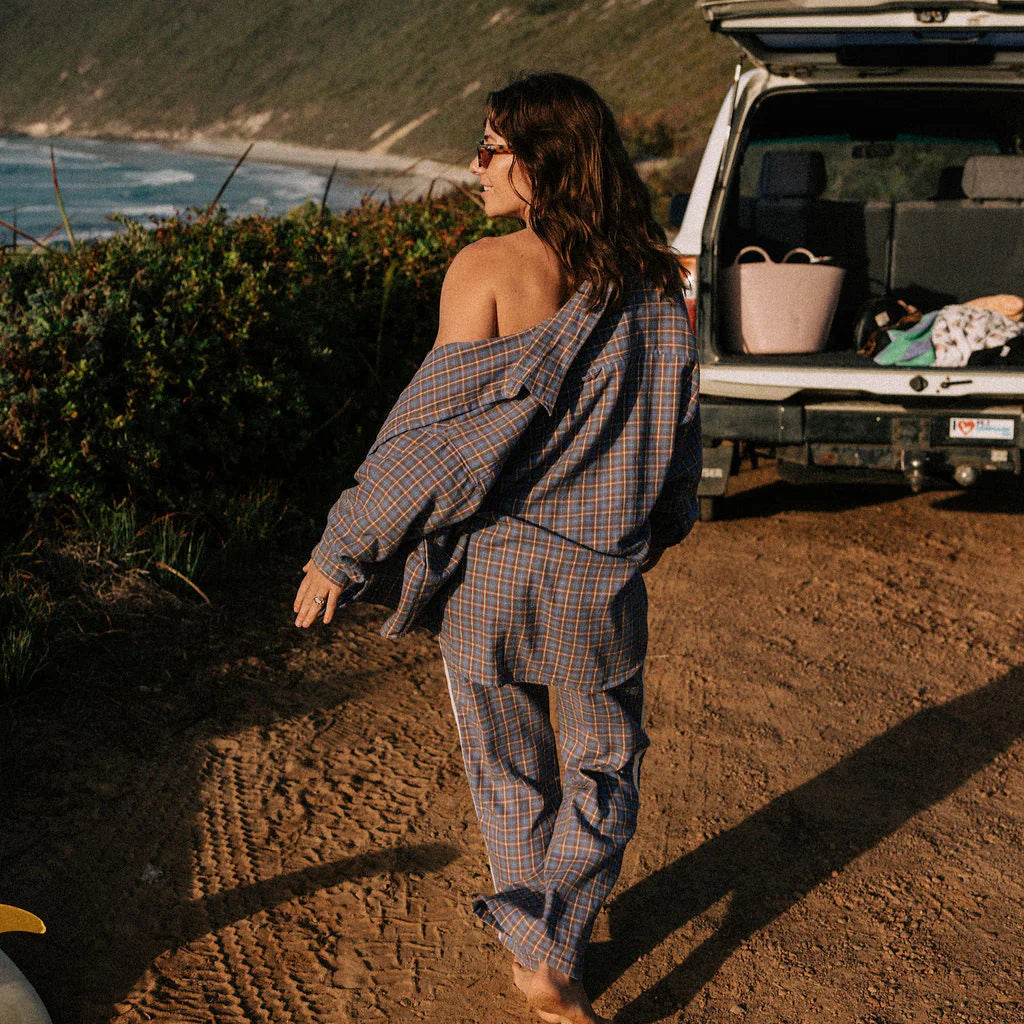 ATMOSEA FLANNEL FLARE PANT: FLANNEL