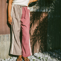 ATMOSEA FLANNEL FLARE PANT: STRAWBERRY MILK