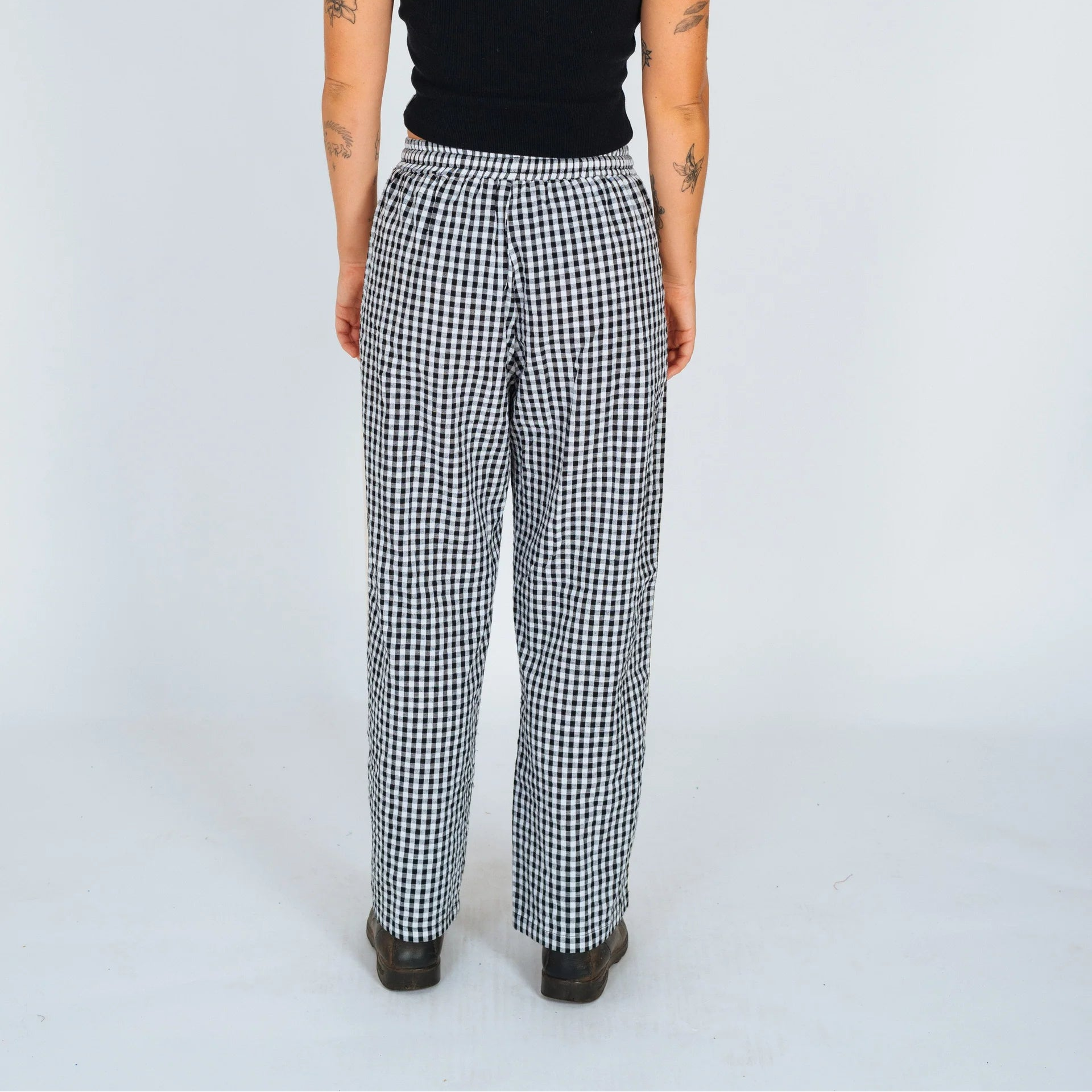 ATMOSEA FLARE PANT: BLACK GINGHAM