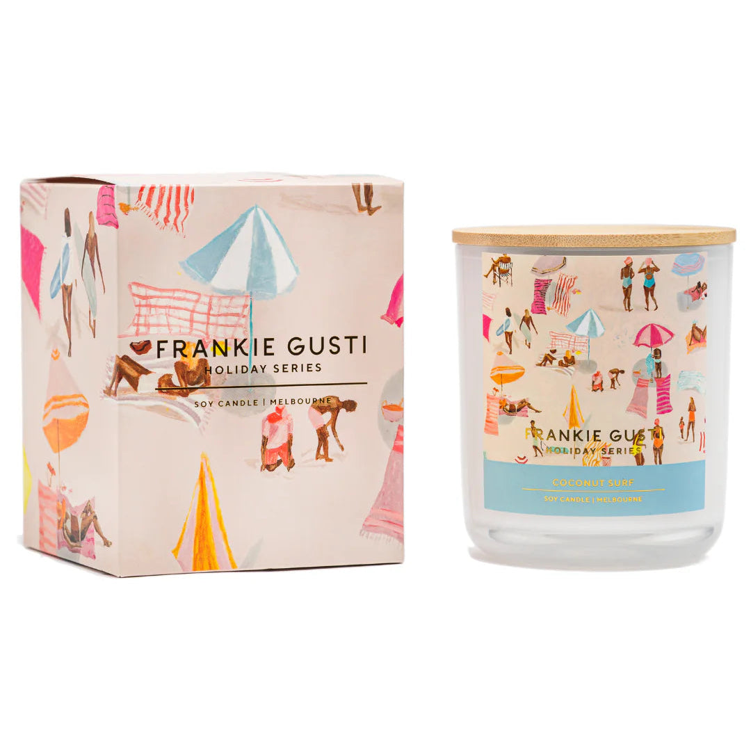 FRANKIE GUSTI HOLIDAY SERIES CANDLE: COCONUT SURF / JANEY FORBES