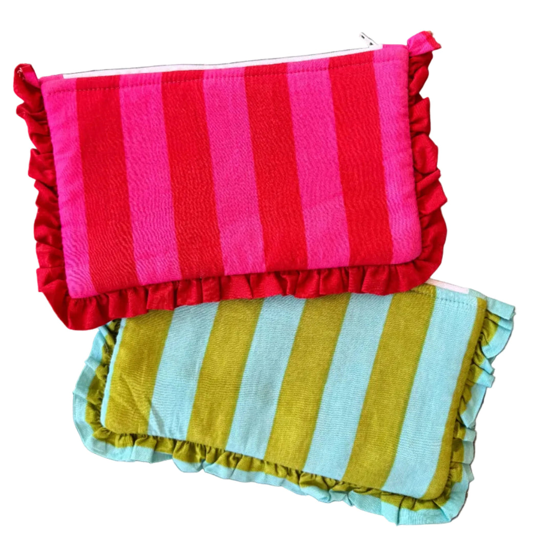 HAVANA RED PINK FRILL ZIP POUCH