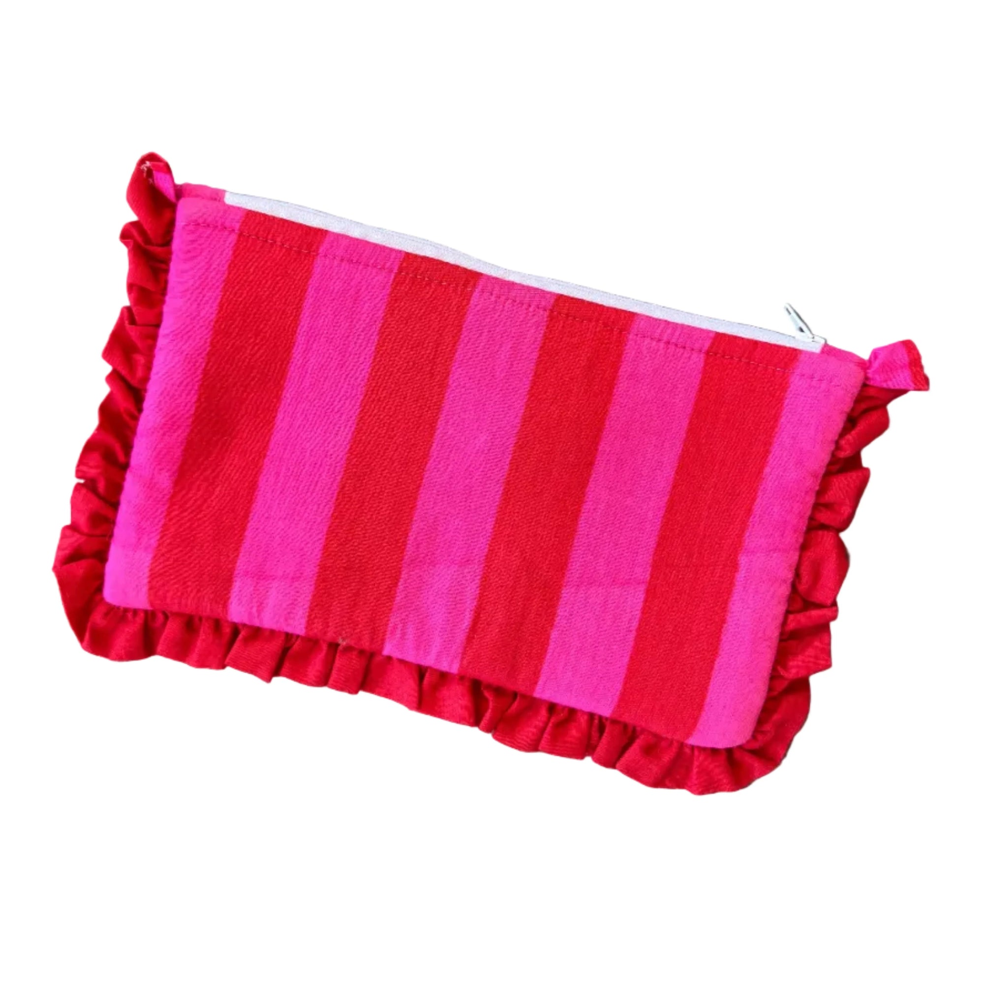 HAVANA RED PINK FRILL ZIP POUCH
