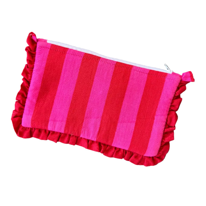 HAVANA RED PINK FRILL ZIP POUCH