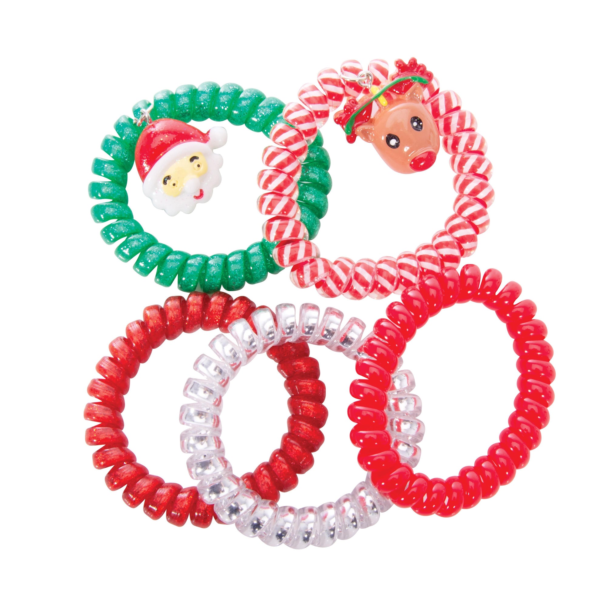 DISCOVERY ZONE FESTIVE SPIRAL HAIR TIES