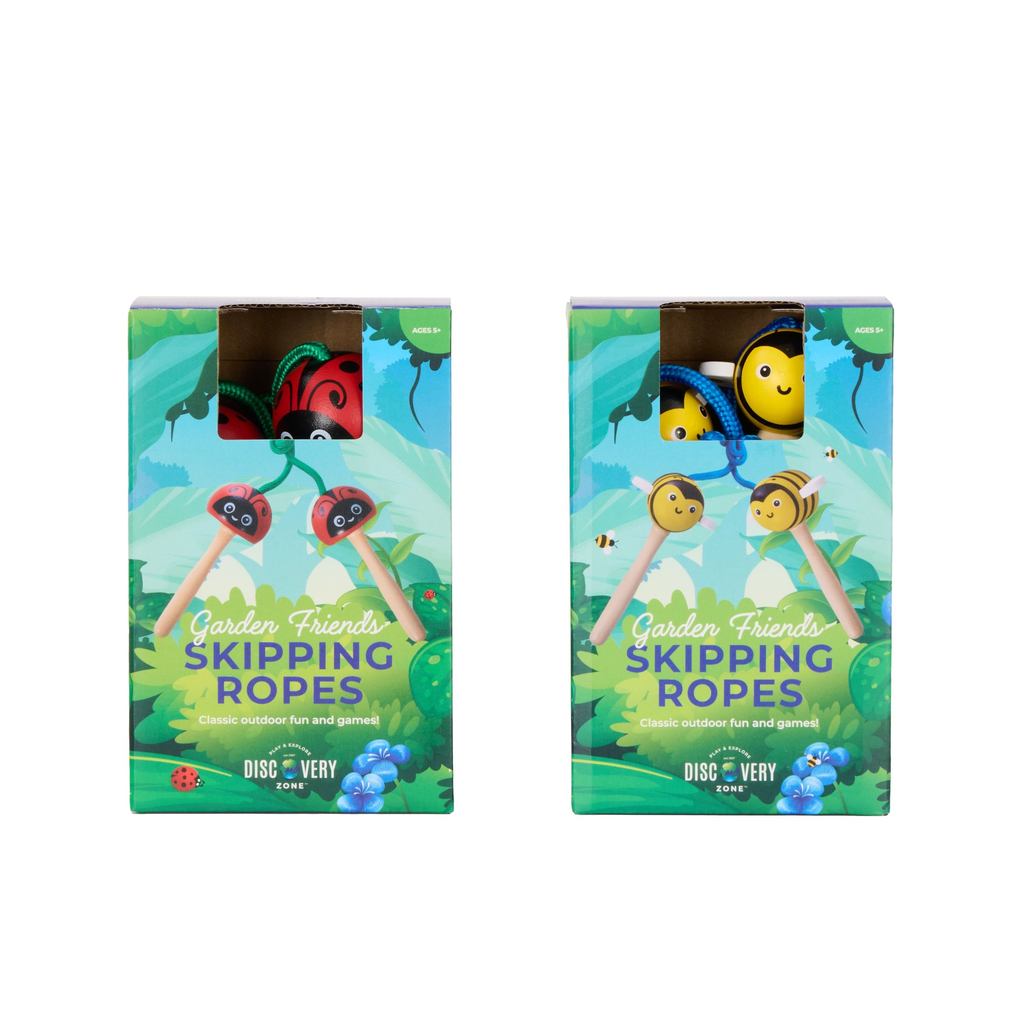 DISCOVERY ZONE WOODEN SKIPPING ROPE: GARDEN ANIMALS
