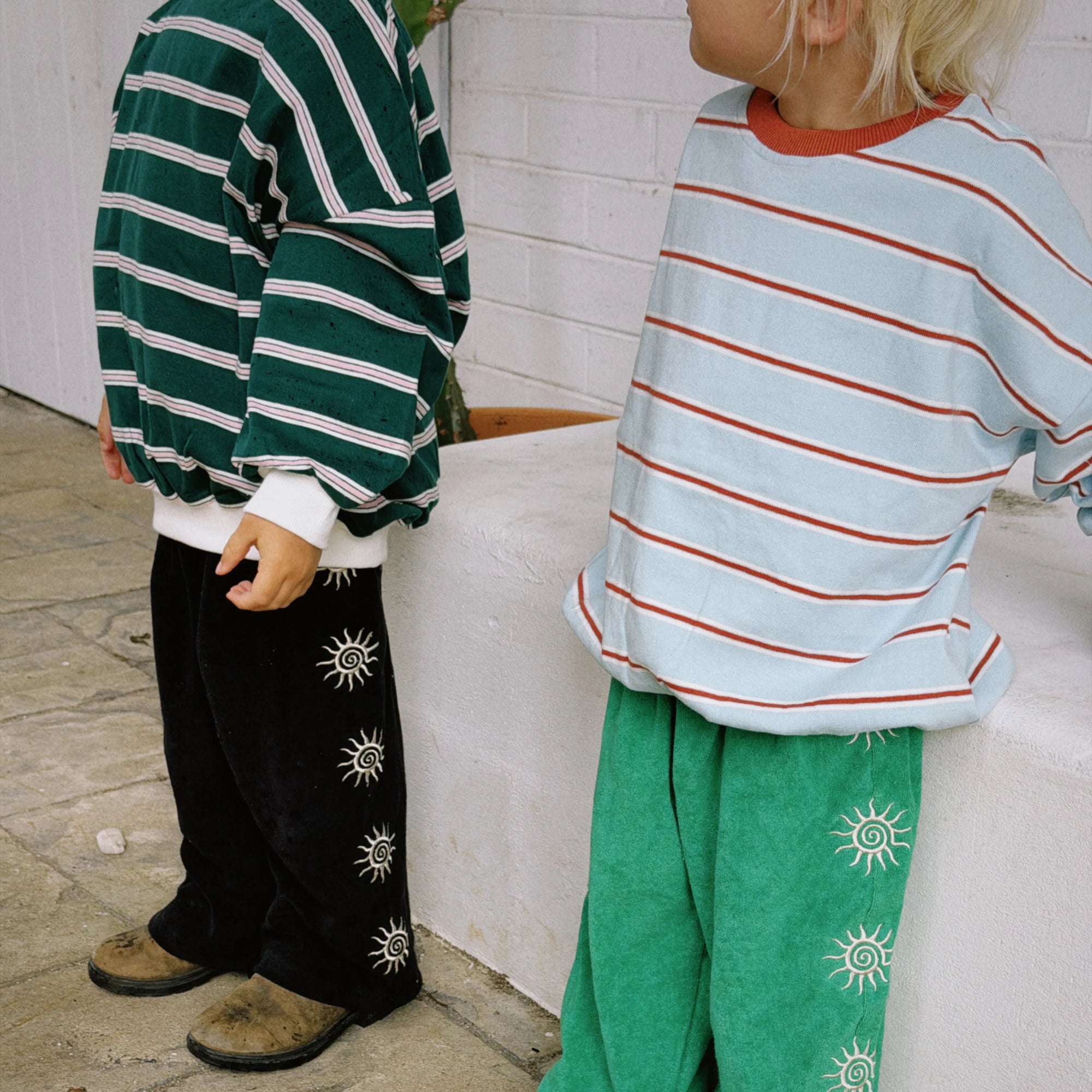LENN LABEL STRIPE PULLOVER: SKY