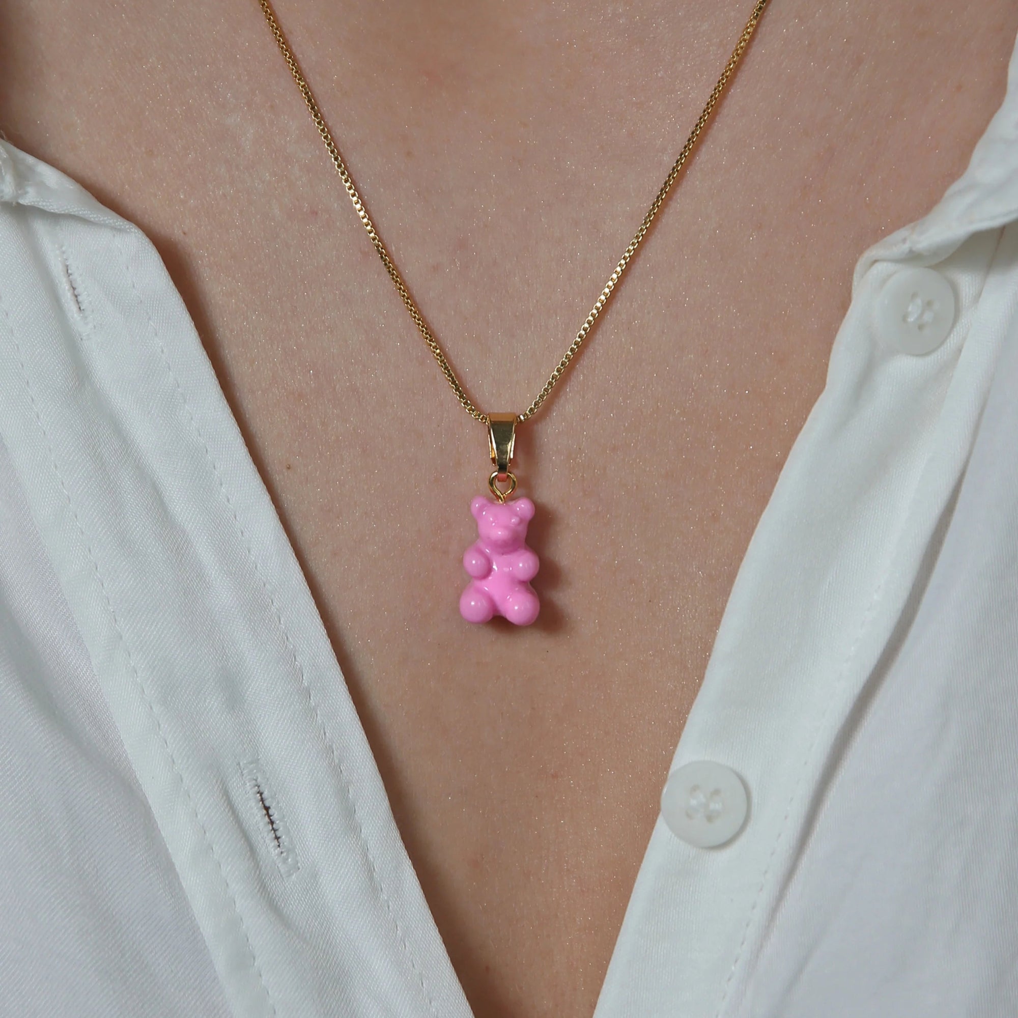 CRYSTAL HAZE NOSTALGIA BEAR: CANDY PINK / GOLD PLATED