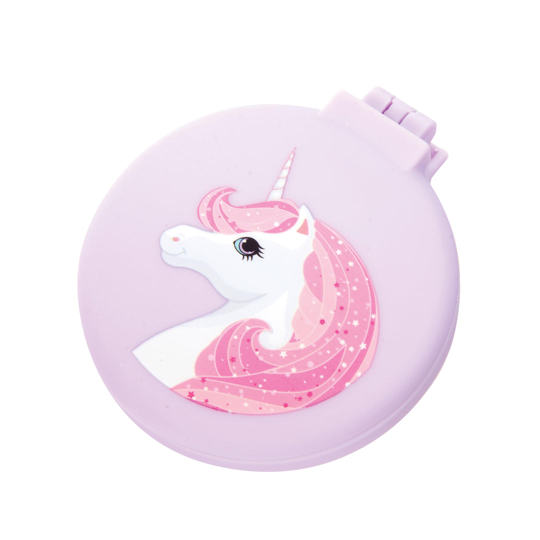 UNICORN COMPACT HAIRBRUSH/MIRROR