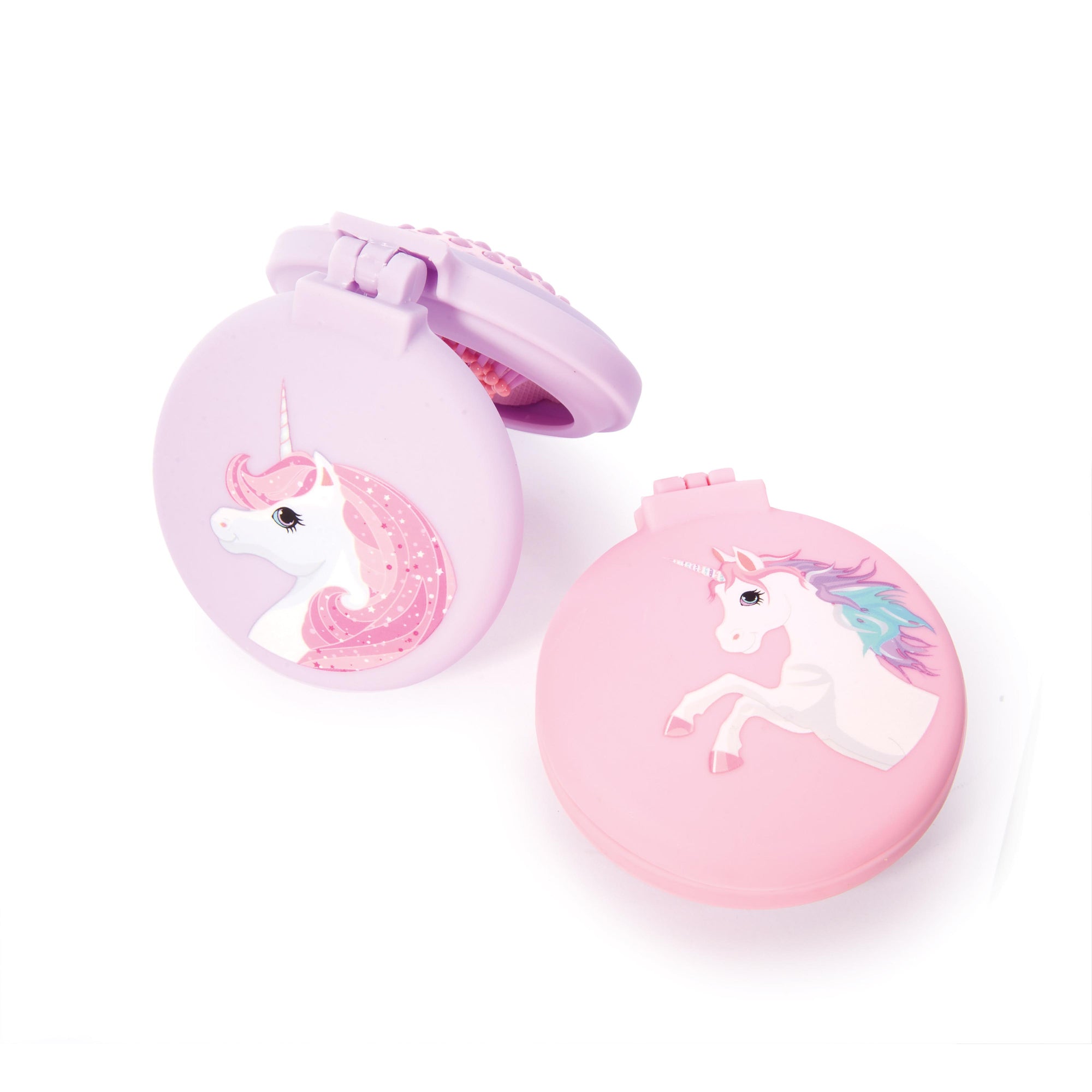 UNICORN COMPACT HAIRBRUSH/MIRROR