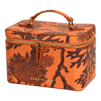 SAGE & CLARE DELPHINE LARGE VANITY CASE: VIVID CORAL