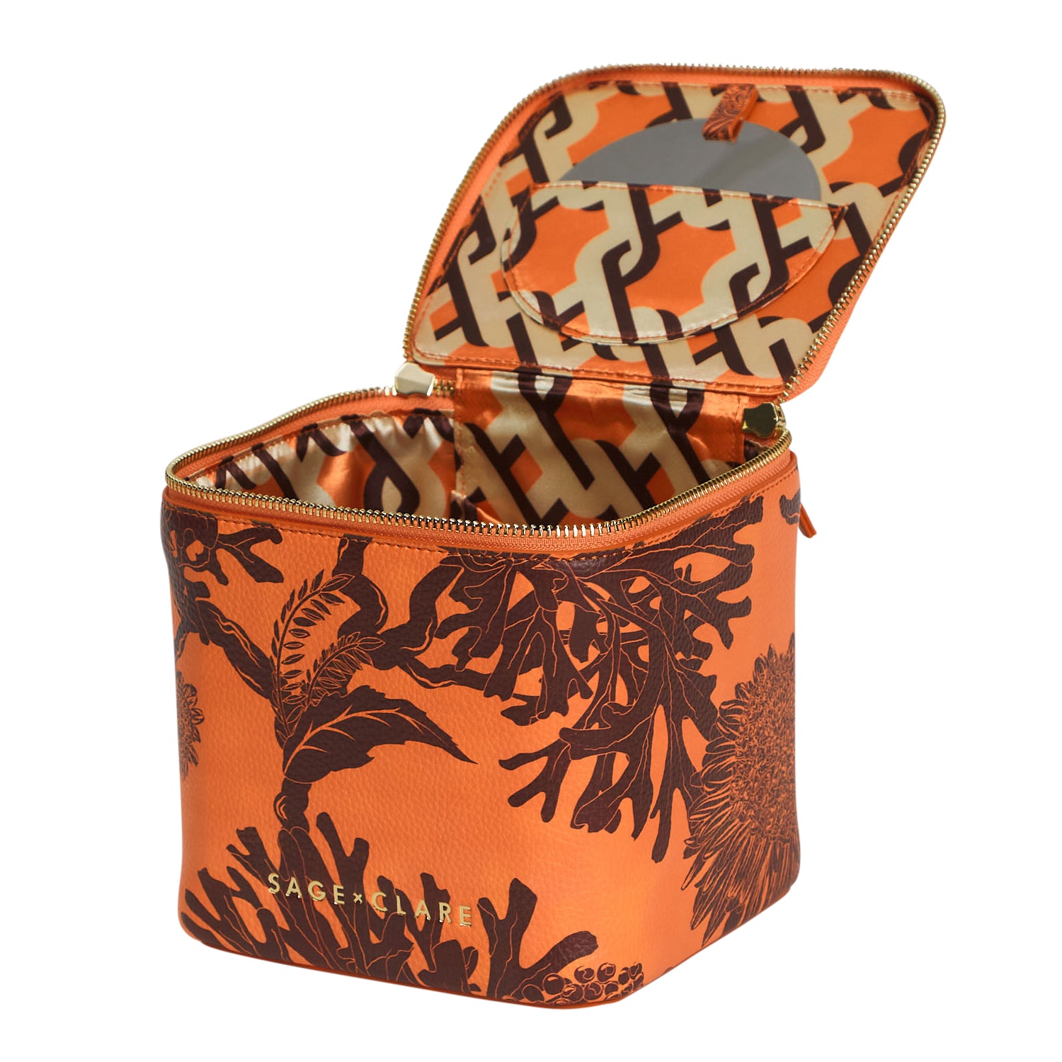 SAGE & CLARE DELPHINE SMALL VANITY CASE: VIVID CORAL