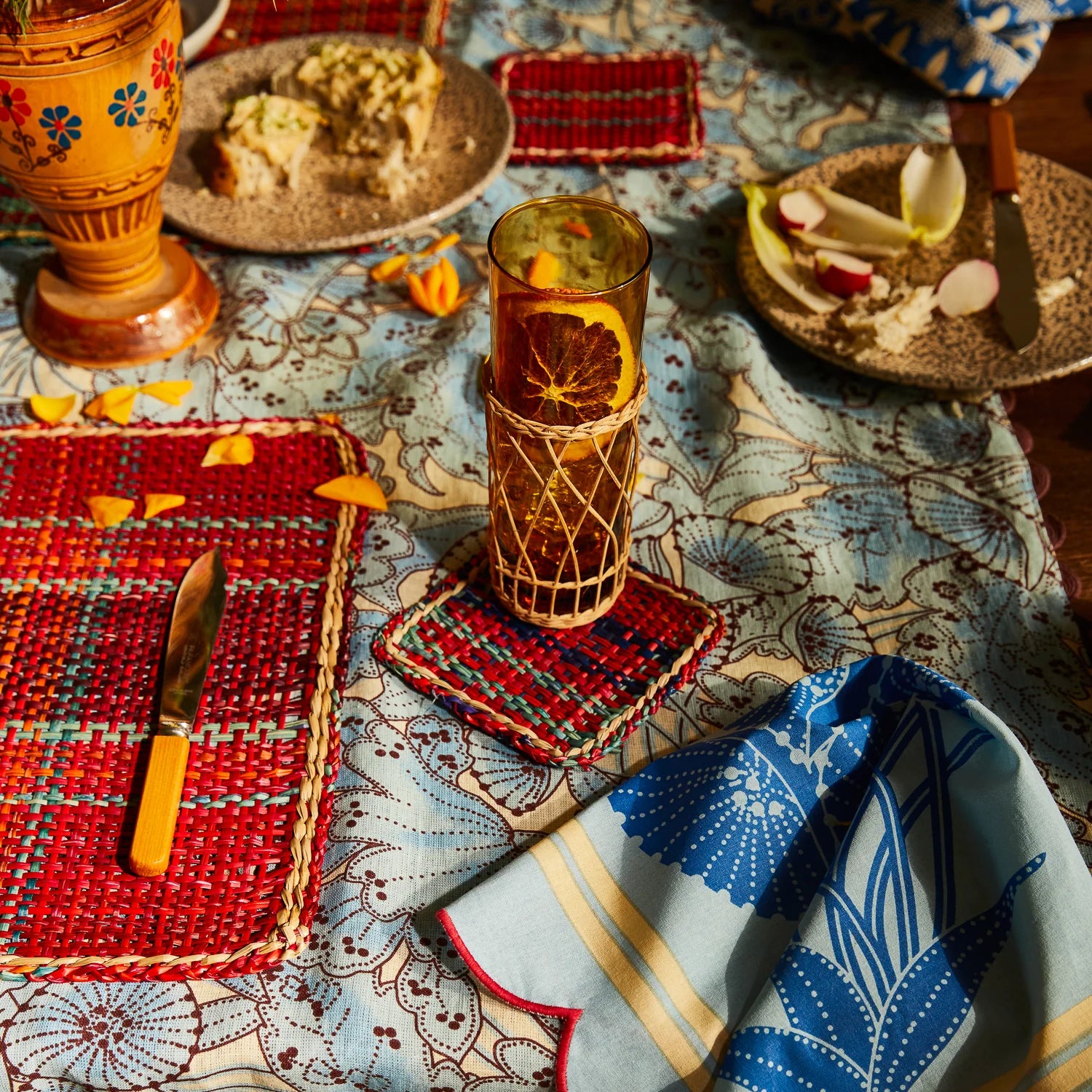 SAGE & CLARE ISLA COASTER SET: CRIMSON