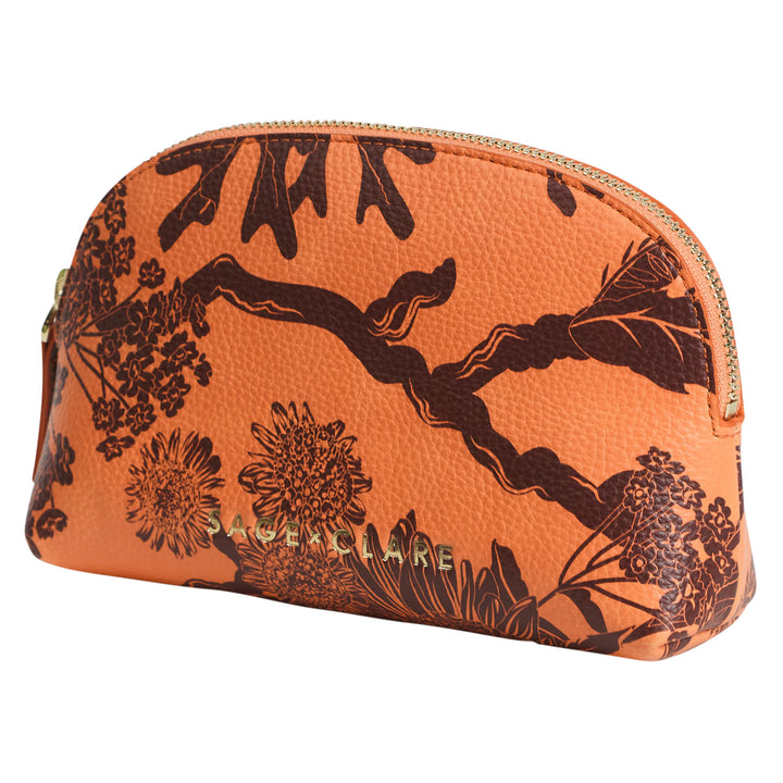 SAGE &amp; CLARE DELPHINE COSMETIC POUCH: VIVID CORAL