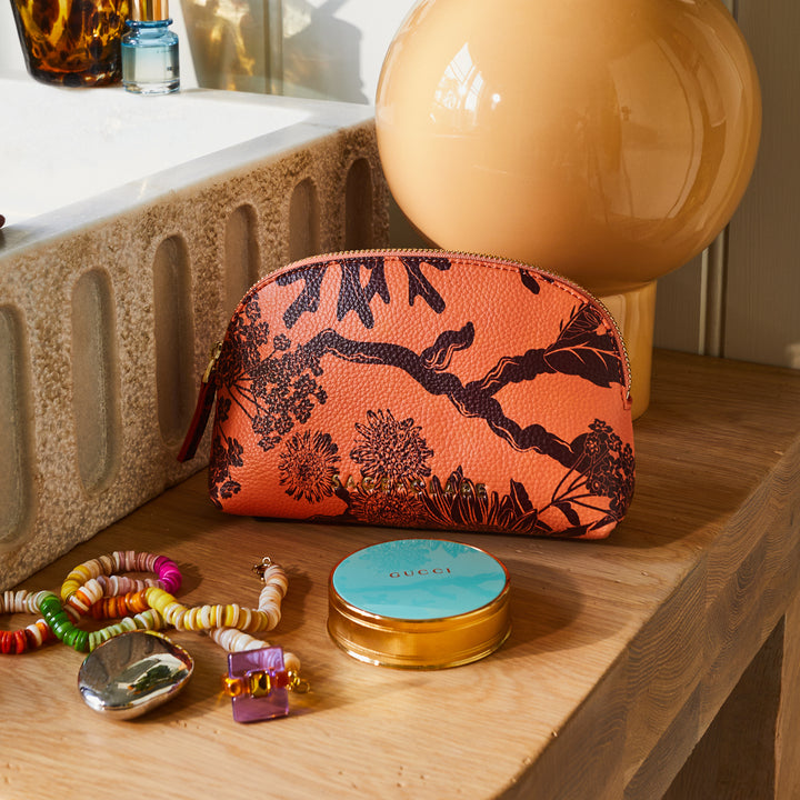 SAGE &amp; CLARE DELPHINE COSMETIC POUCH: VIVID CORAL