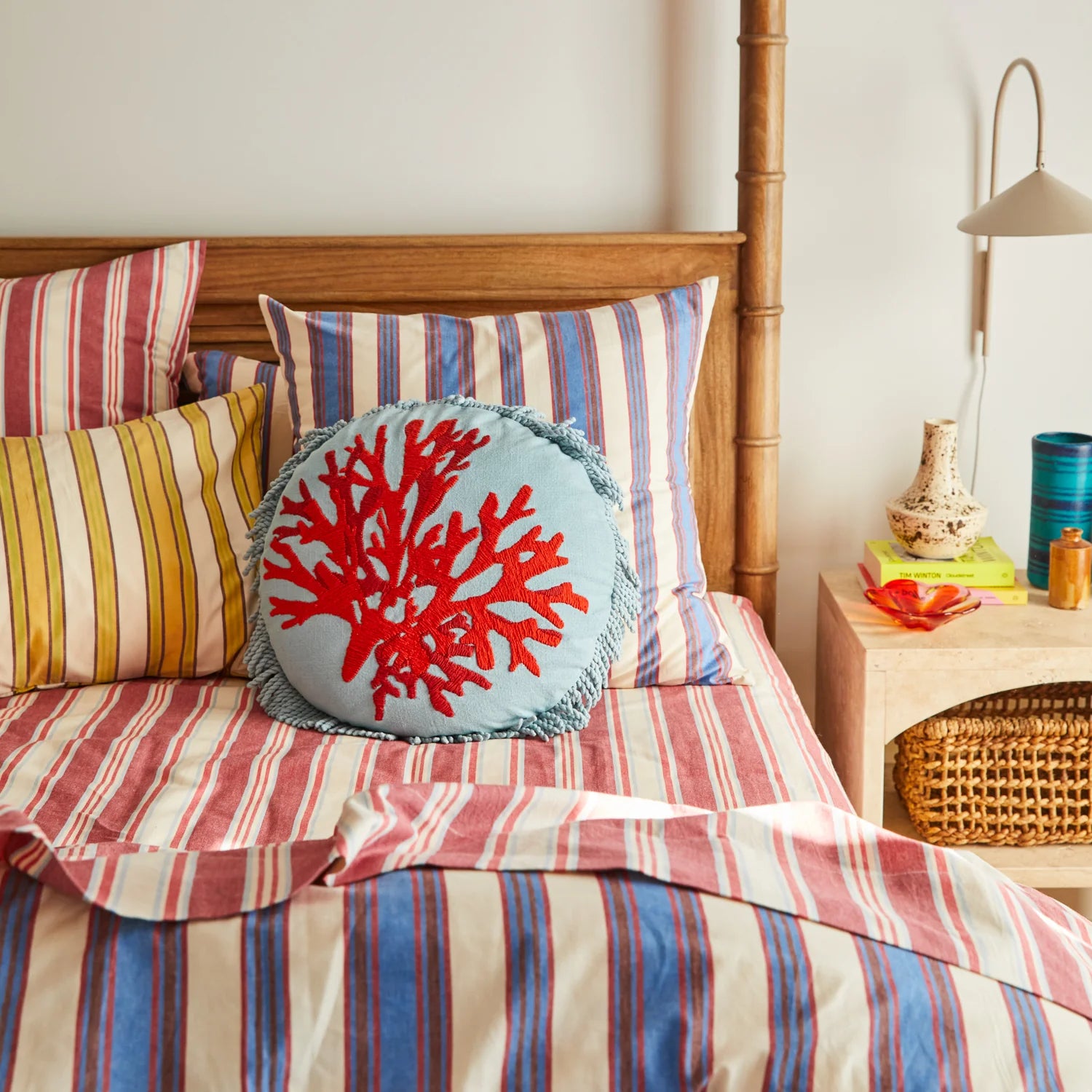 SAGE & CLARE NORI EMBROIDERED CUSHION