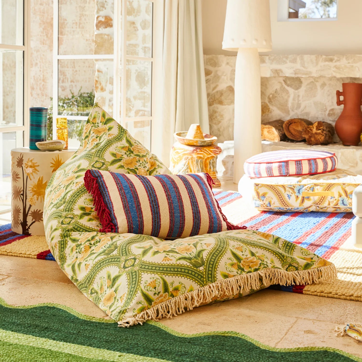 SAGE & CLARE SELENE WOVEN CUSHION: AZURE