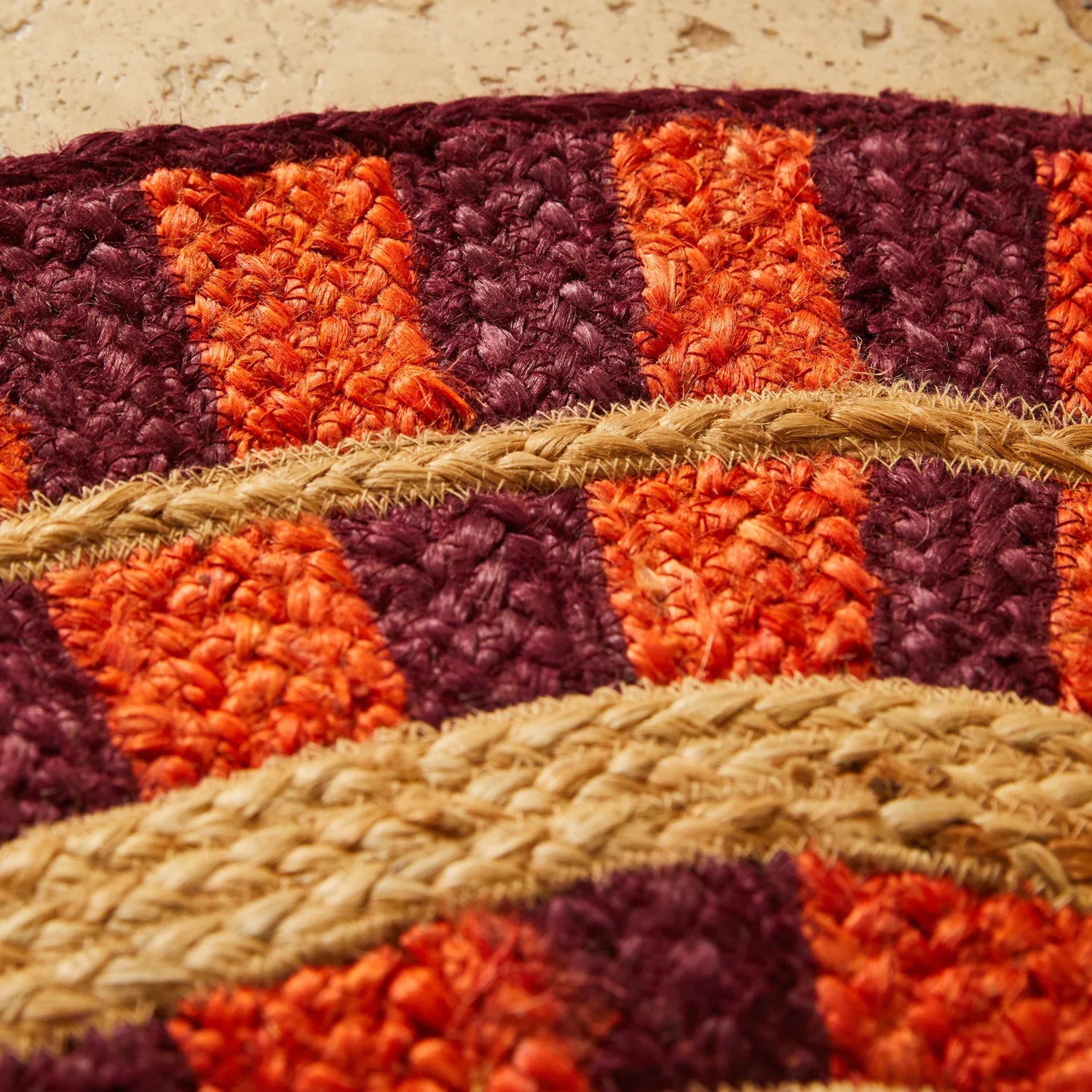 SAGE & CLARE FERNANDA JUTE MAT: CRIMSON