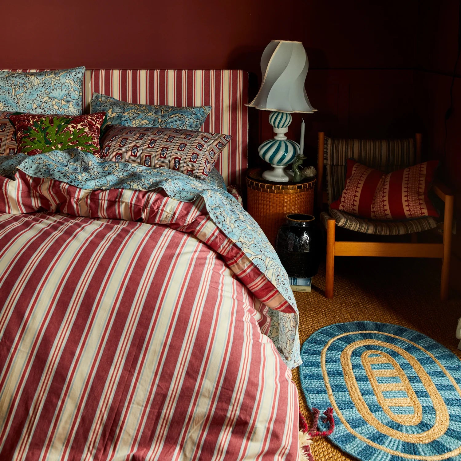 SAGE & CLARE FERNANDA JUTE MAT: CERULEAN