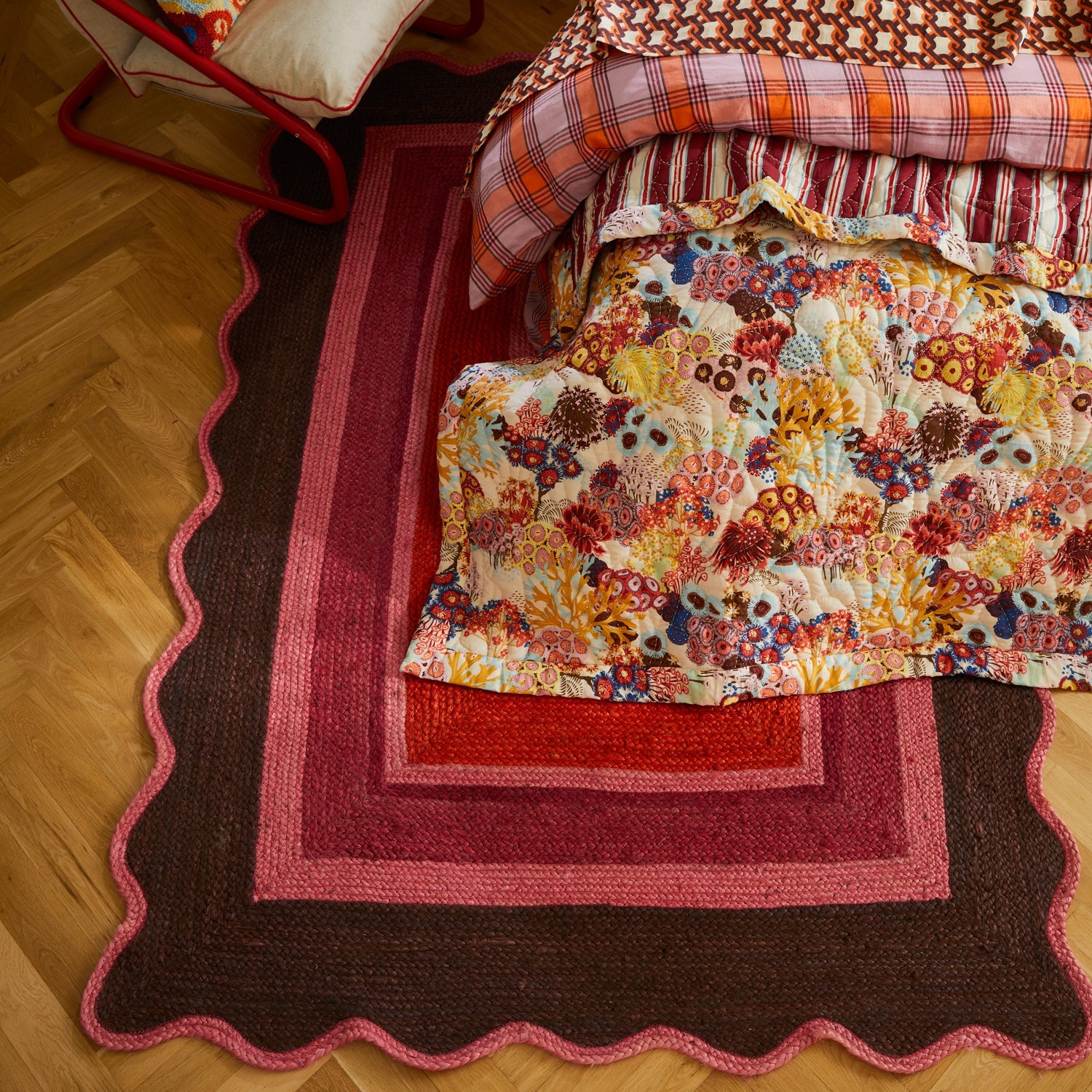 SAGE & CLARE MELVIE JUTE RUG: GARNET / 150 X 210CM