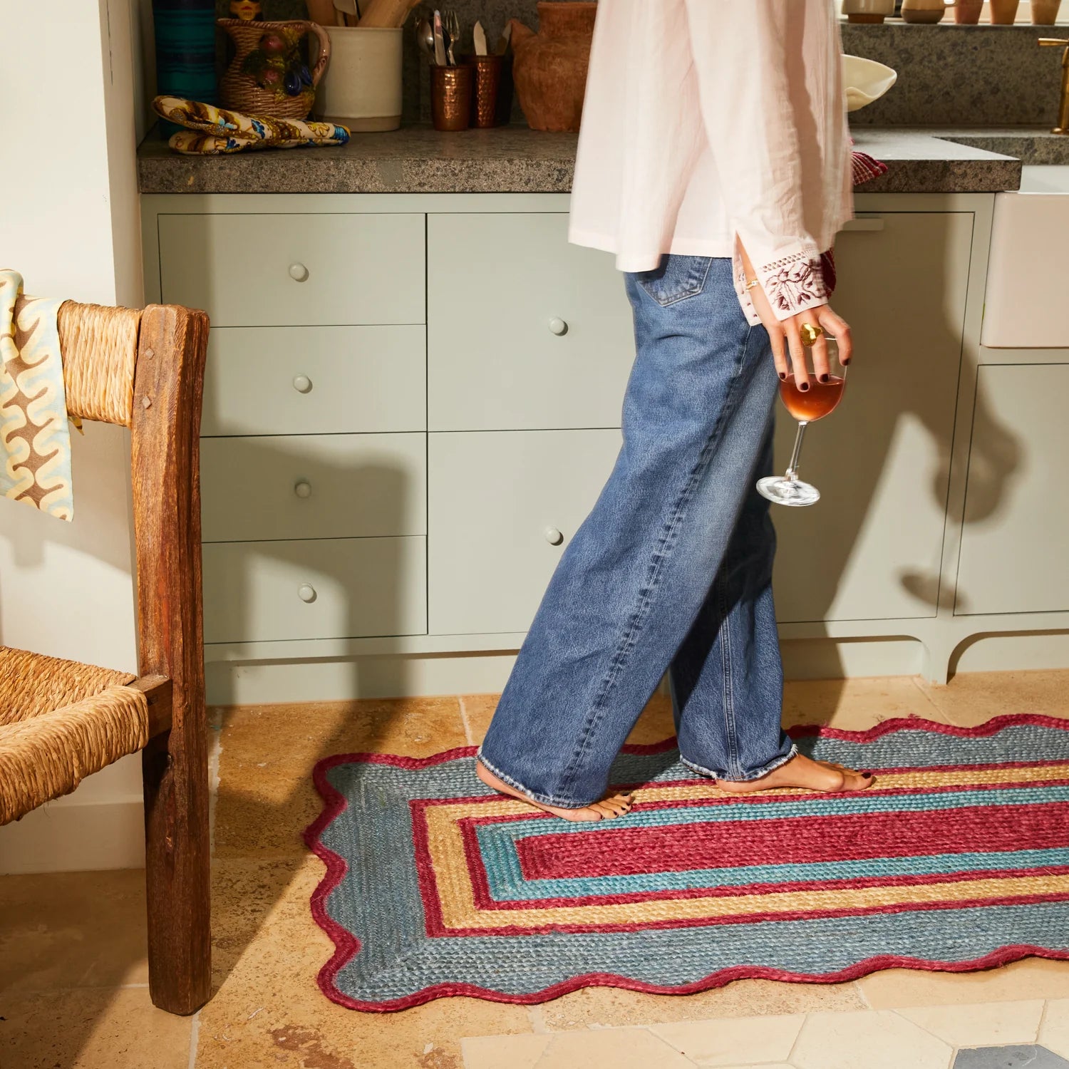 SAGE & CLARE MELVIE JUTE RUNNER: CERULEAN