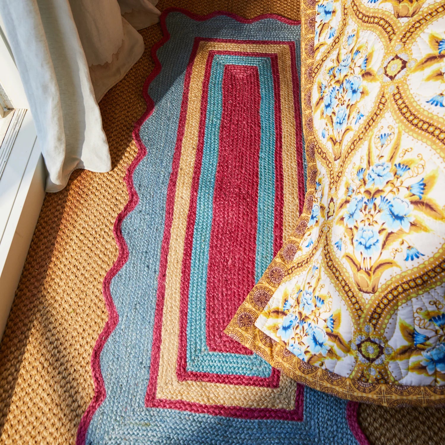 SAGE & CLARE MELVIE JUTE RUNNER: CERULEAN