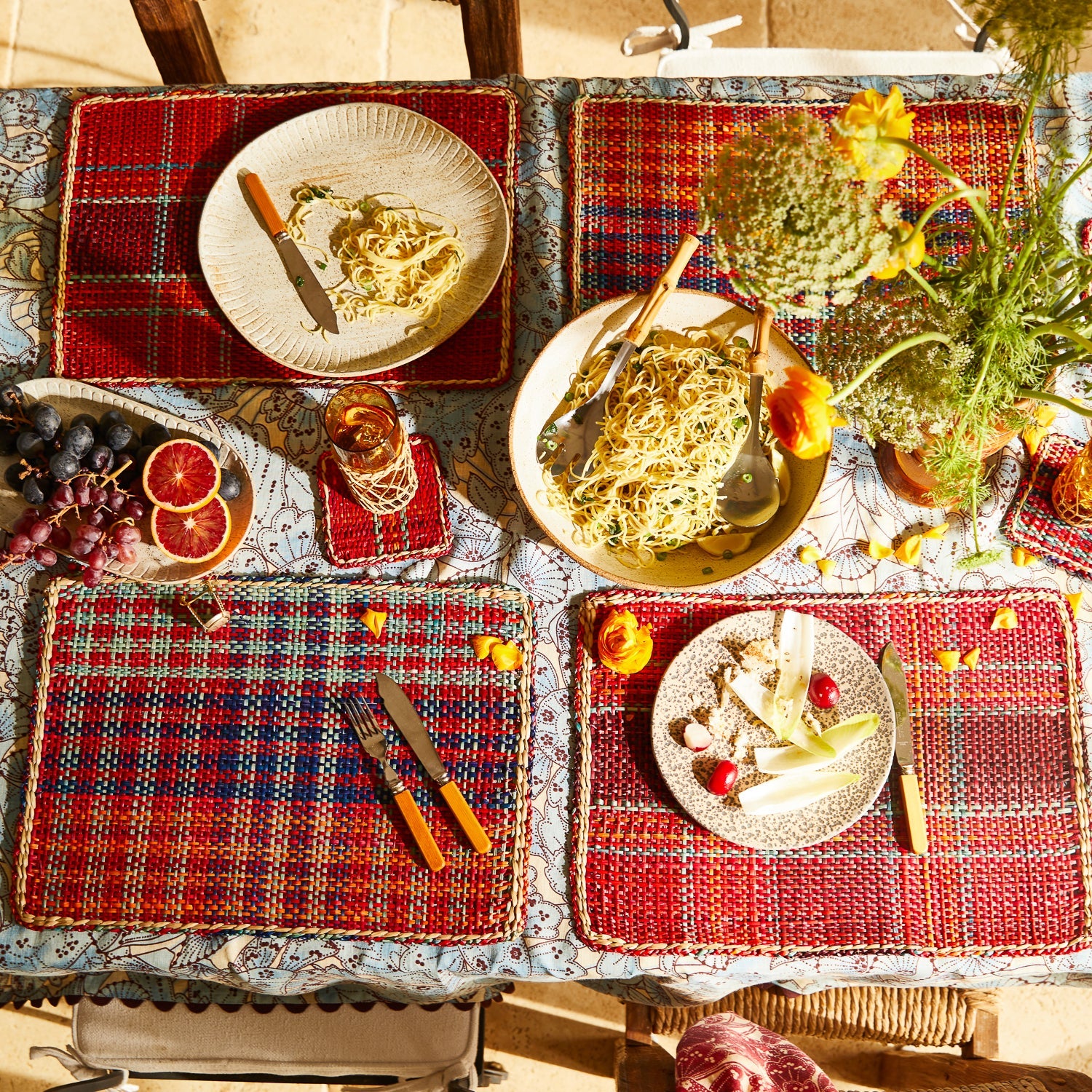 SAGE & CLARE ISLA PLACEMAT SET: CRIMSON