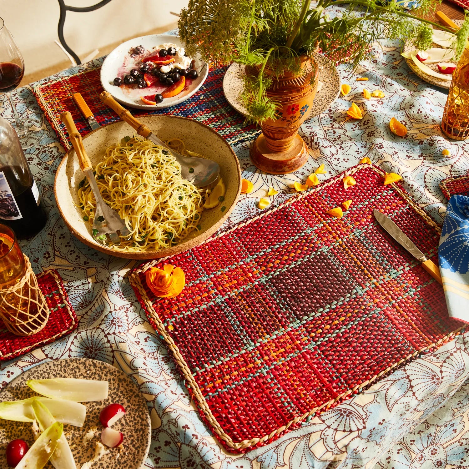 SAGE & CLARE ISLA PLACEMAT SET: CRIMSON