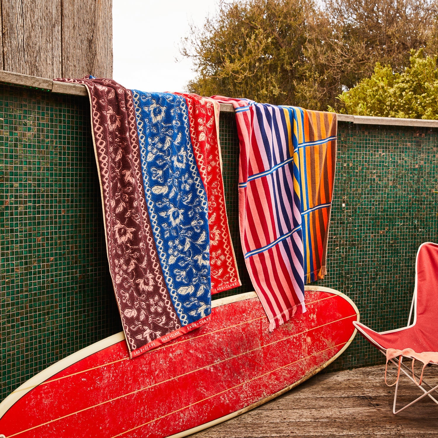 SAGE & CLARE CHIARA BATH SHEET: AZURE